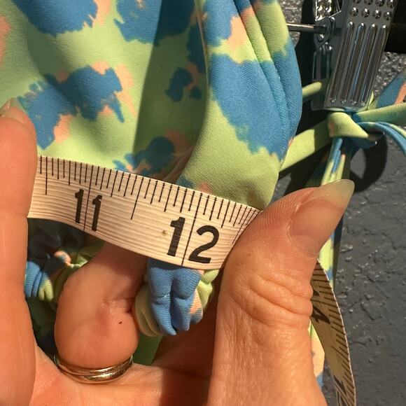 Xhilaration String Bikini Sorbet Green and Blue Animal Print Hot Tub Pool Beach - Picture 5 of 9